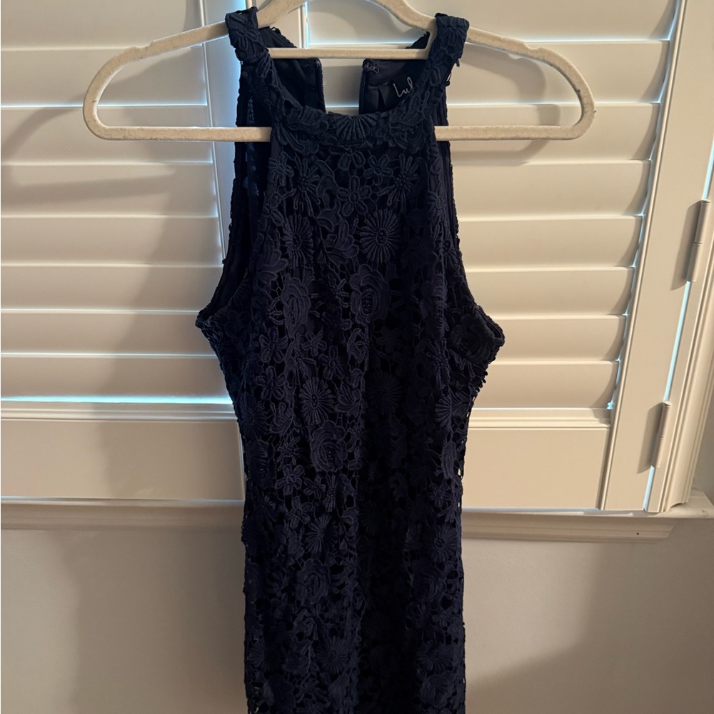 Lulu's Midnight Blue Lace Dress